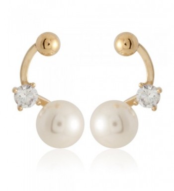 Simulated Pearl Cubic Zirconia Earring