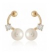Simulated Pearl Cubic Zirconia Earring
