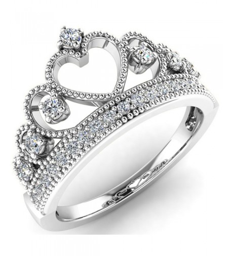 Sterling Silver Rhodium Princess Ring