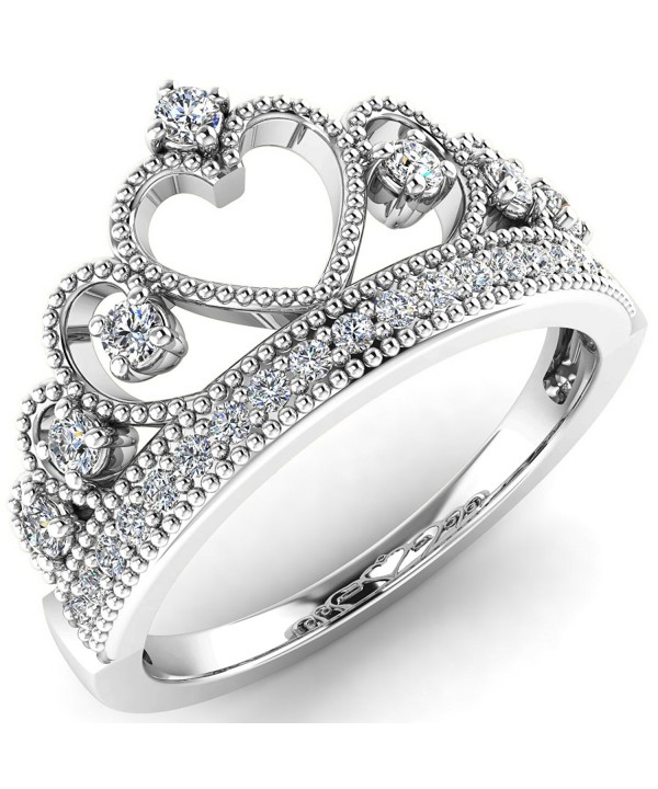 Sterling Silver Rhodium Princess Ring