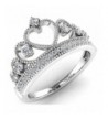 Sterling Silver Rhodium Princess Ring