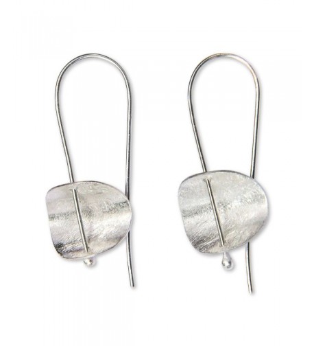 NOVICA Brushed Sterling Earrings Minimalism