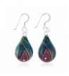 Sterling Painted Multi colored Teardrop Earrings