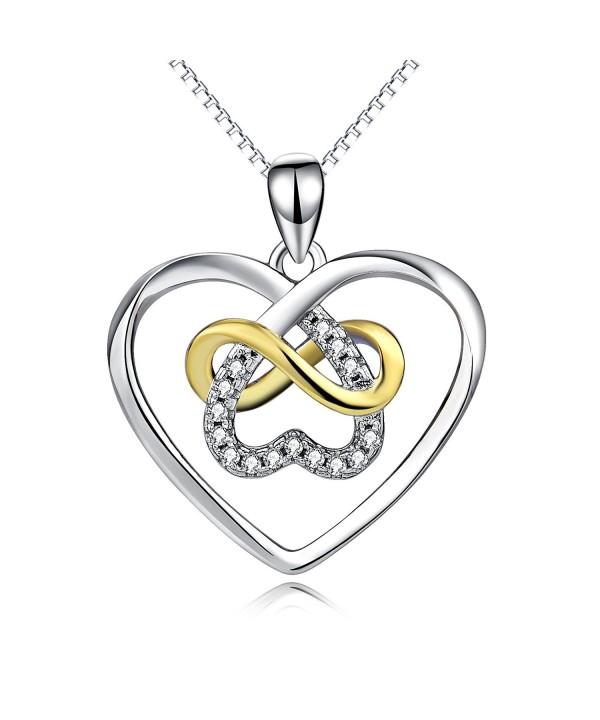 Sterling Platinum Polished Infinity Necklace