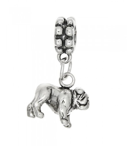 Sterling Silver Oxidized Dimensional Bulldog