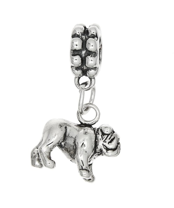 Sterling Silver Oxidized Dimensional Bulldog