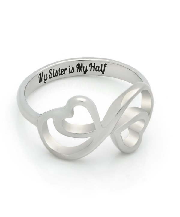 Sister Promise Double Heartl Engraved