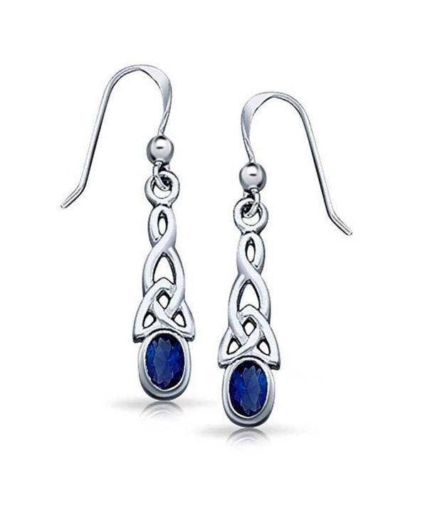 Sterling Silver Created Sapphire Earrings