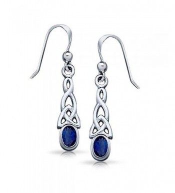 Sterling Silver Created Sapphire Earrings