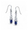 Sterling Silver Created Sapphire Earrings