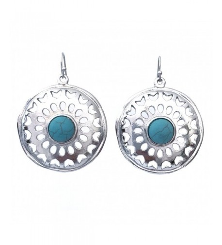 Western Simulated Turquoise Southwestern Earrings