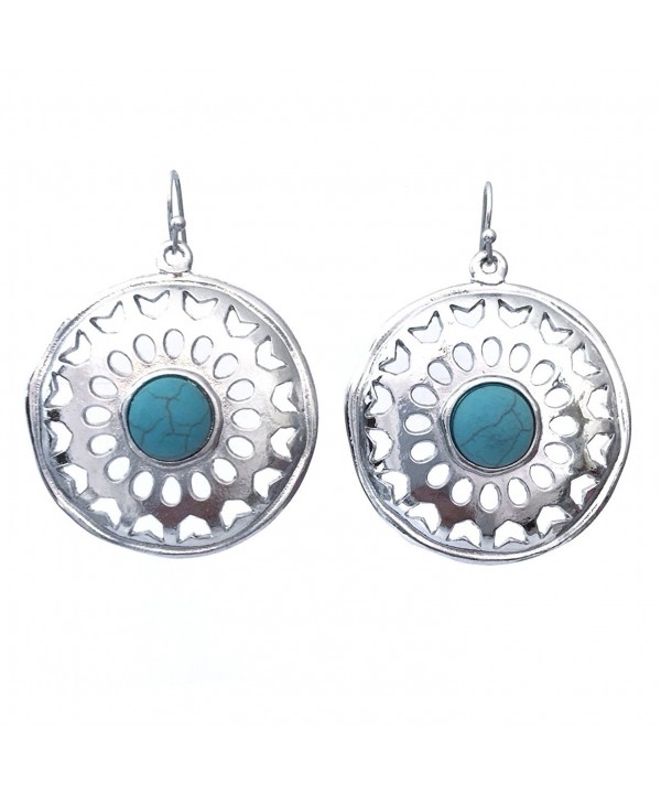 Western Simulated Turquoise Southwestern Earrings