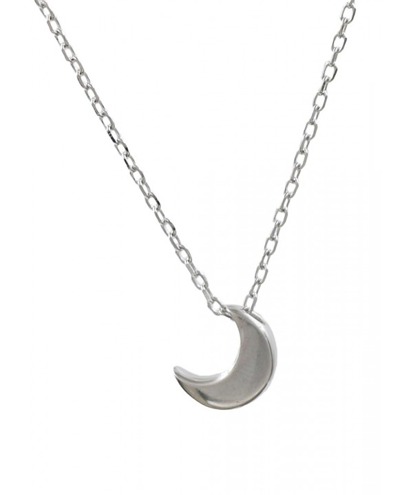 Sterling Silver Crescent Pendant Necklace