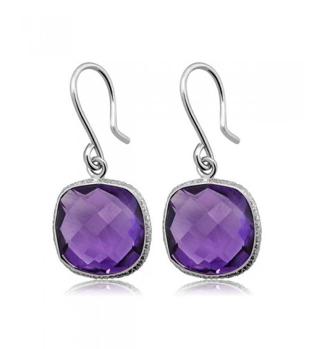 Sterling Amethyst Gemstone Birthstone Checkerboard