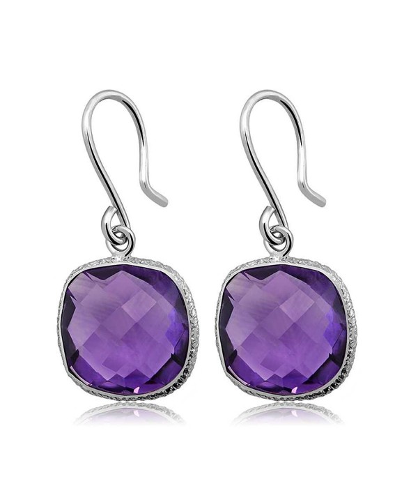 Sterling Amethyst Gemstone Birthstone Checkerboard