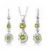 Peridot Pendant Earrings Necklace Sterling