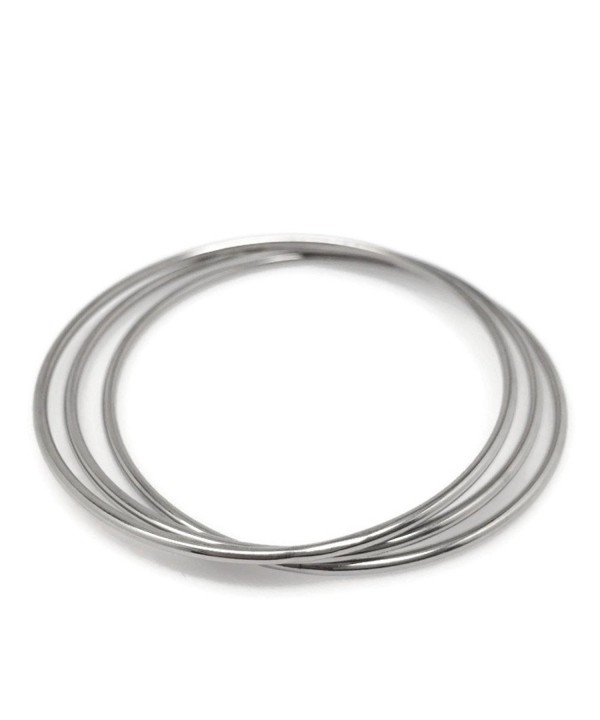 Round Stainless Steel Bangle Bracelets