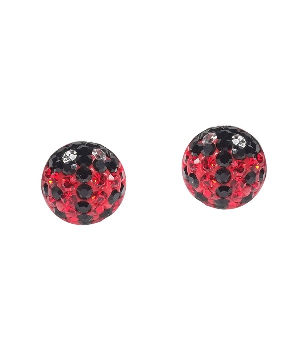 Ladybug Zirconia Sterling Silver Earrings