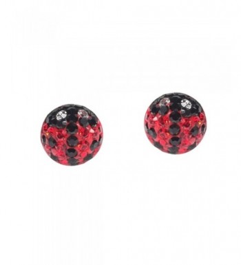 Ladybug Zirconia Sterling Silver Earrings