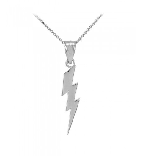 Polish Sterling Lightning Pendant Necklace