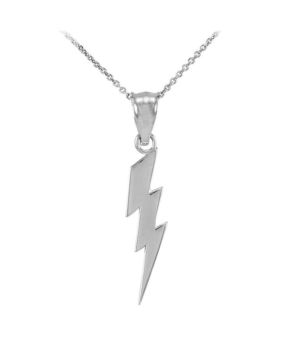 Polish Sterling Lightning Pendant Necklace