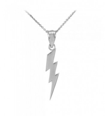 Polish Sterling Lightning Pendant Necklace