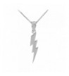 Polish Sterling Lightning Pendant Necklace