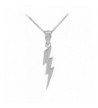 Polish Sterling Lightning Pendant Necklace