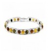 Sterling Silver Multicolor Amber Bracelet
