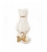 White Enamel Brooch Gold Metal