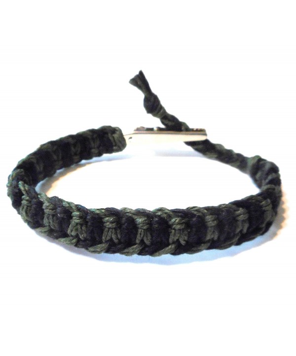 Adjustable Alligator Black Green Bracelet