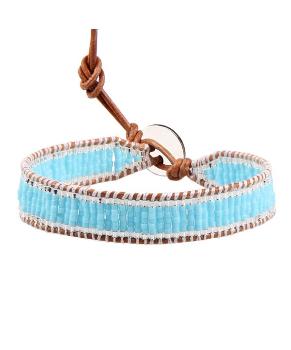 KELITCH Zircon Beaded Bracelet Leather