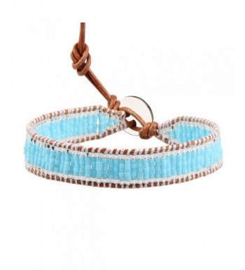 KELITCH Zircon Beaded Bracelet Leather