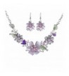 Paxuan Necklace Earrings Statement Lavender