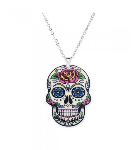 Flower Mexican Acrylic Pendant Necklace