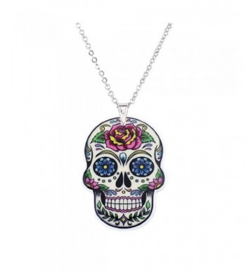 Flower Mexican Acrylic Pendant Necklace