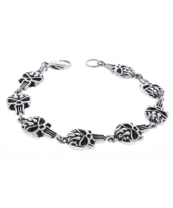 Stainless Steel Punisher Skull Bracelet