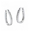 Silver Inside Channel Earrings Zirconia