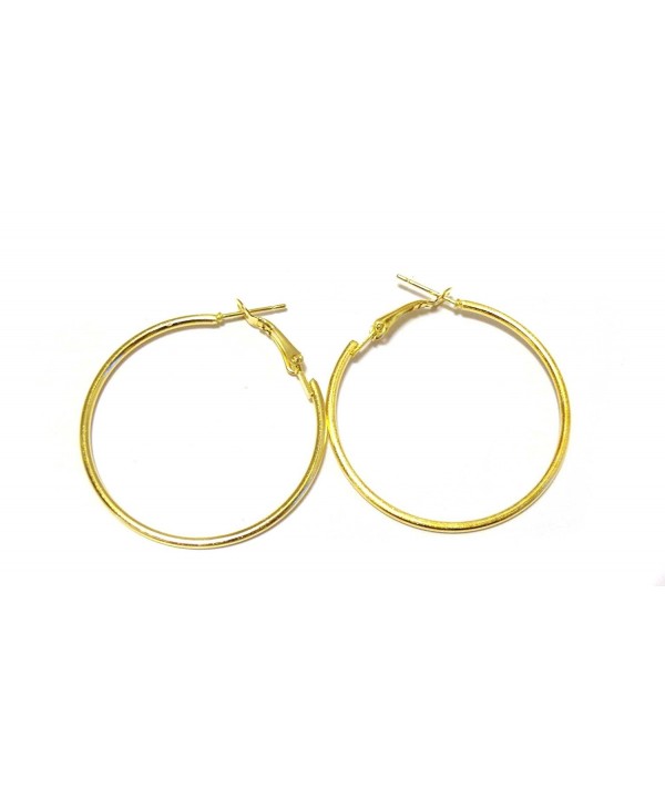 inch Hoop Earrings Gold Silver