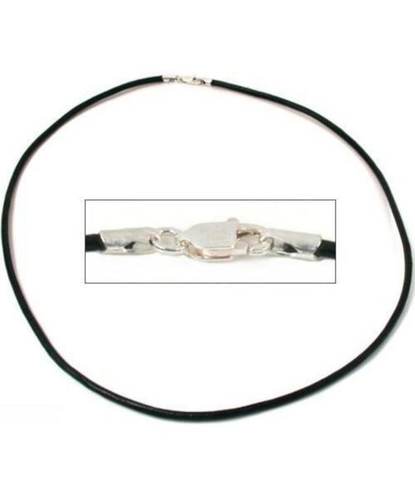 Leather Cord Necklace Black 16