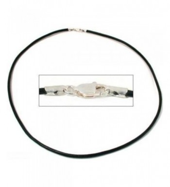 Leather Cord Necklace Black 16