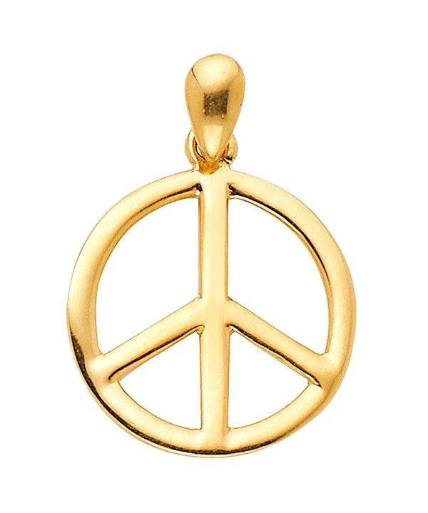 Yellow Gold Peace Charm Pendant