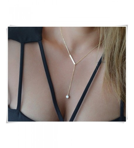 Diamond Lariat Necklace Bar Gold