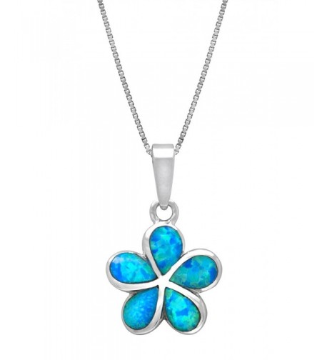 Sterling Plumeria Necklace Pendant Simulated