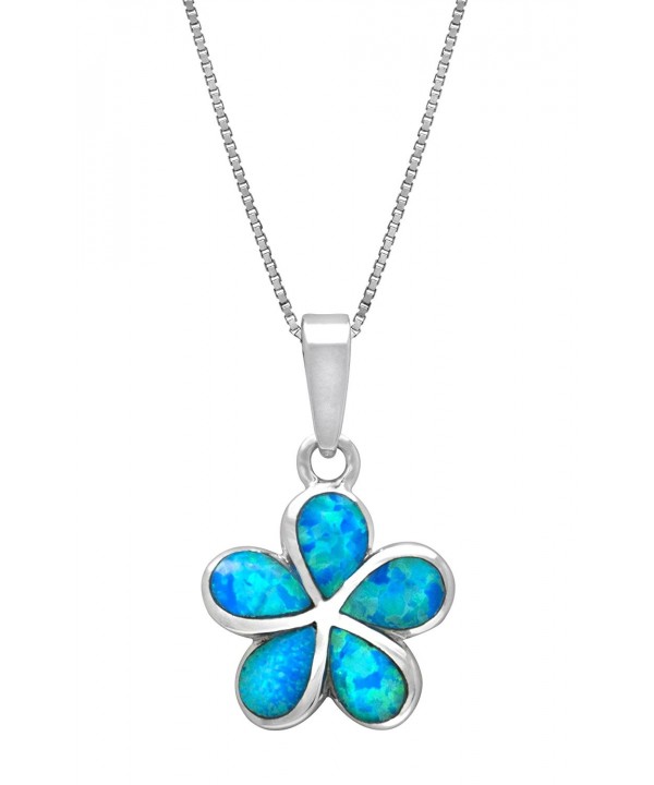 Sterling Plumeria Necklace Pendant Simulated