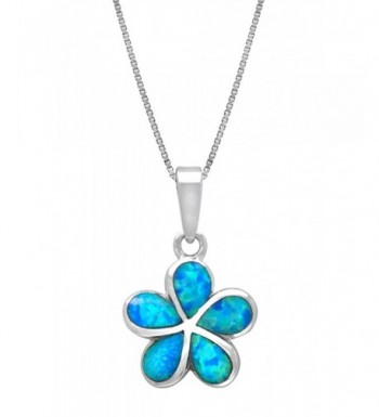 Sterling Plumeria Necklace Pendant Simulated