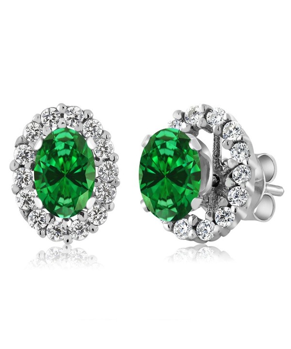 Simulated Emerald Sterling Earrings Jackets