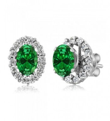 Simulated Emerald Sterling Earrings Jackets