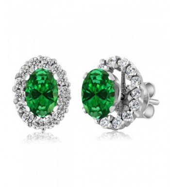Simulated Emerald Sterling Earrings Jackets
