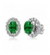 Simulated Emerald Sterling Earrings Jackets